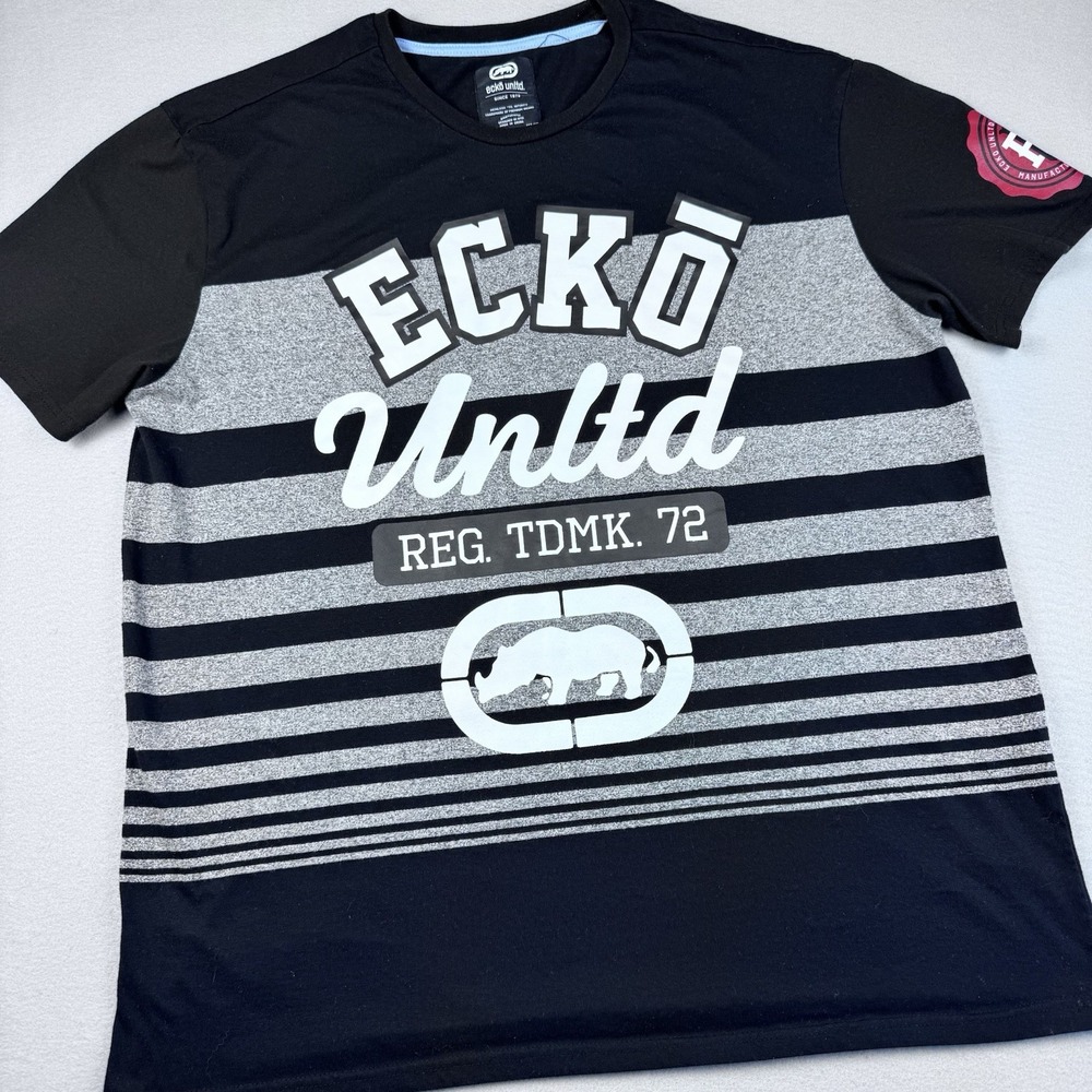 Ecko Unltd Y2K Graphic T-Shirt 2XL Short Sleeve Black Logo Streetwear Skater